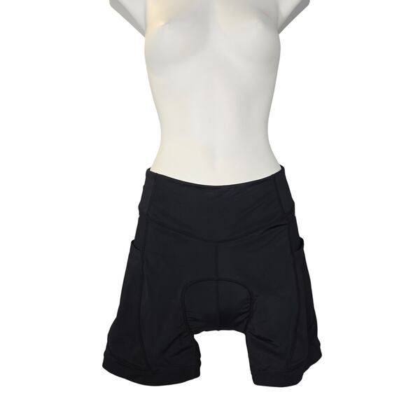 Baleaf Womens Padded Cycling Shorts M Black Bike 3D Gel Seat High Waist Pockets - Picture 1 of 13